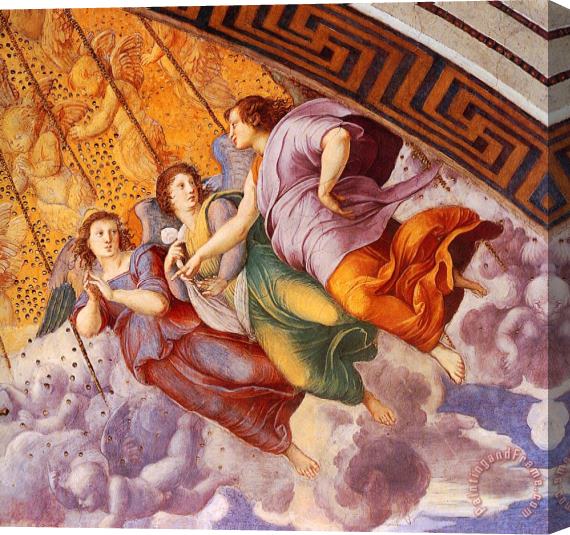 Raphael The Stanza Della Segnatura Ceiling [detail 2] Stretched Canvas Painting / Canvas Art